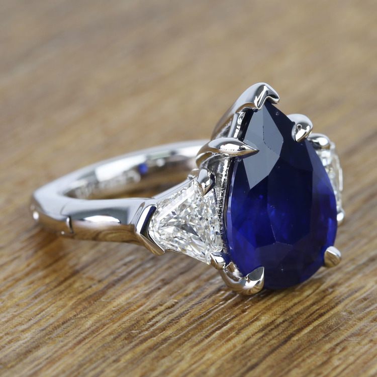 Custom Three Stone Diamond & Sapphire Ring (6 Carat)