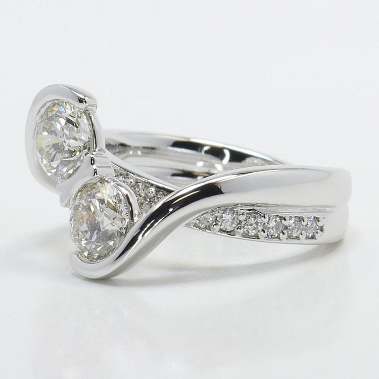 Custom Two Stone Diamond Ring (Bezel Set Twist Design)