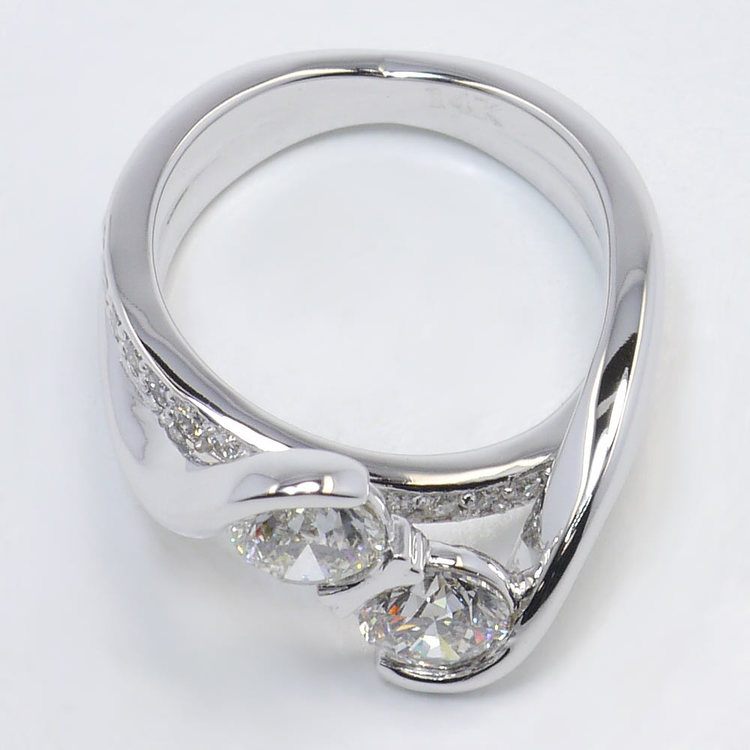 Custom Two Stone Diamond Ring (Bezel Set Twist Design)