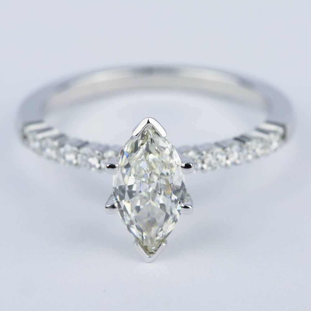 Marquise Diamond with Delicate Diamond Engagement Ring (0.85 ct.)