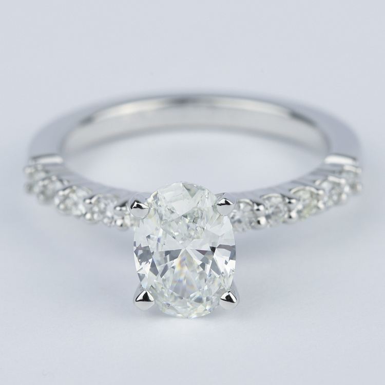 Delicate Shared-Prong 1.07 Carat Oval Diamond Engagement Ring