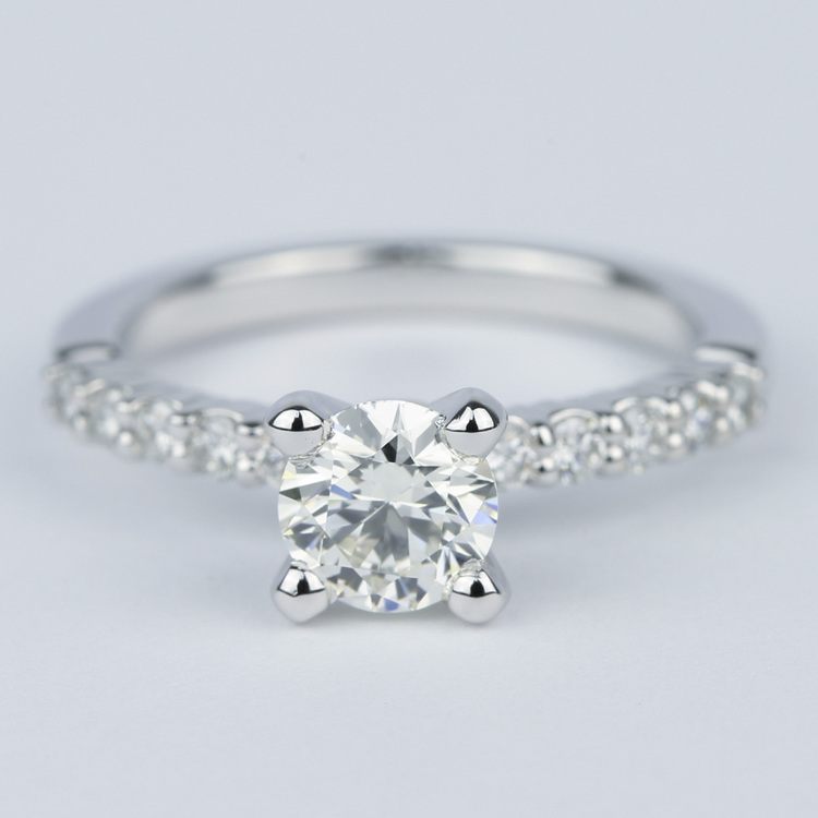 Shared-Prong Pave Diamond Engagement Ring (.70 Carat)