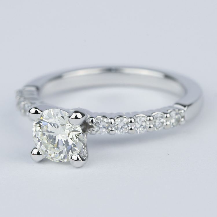 Shared-Prong Pave Diamond Engagement Ring (.70 Carat)