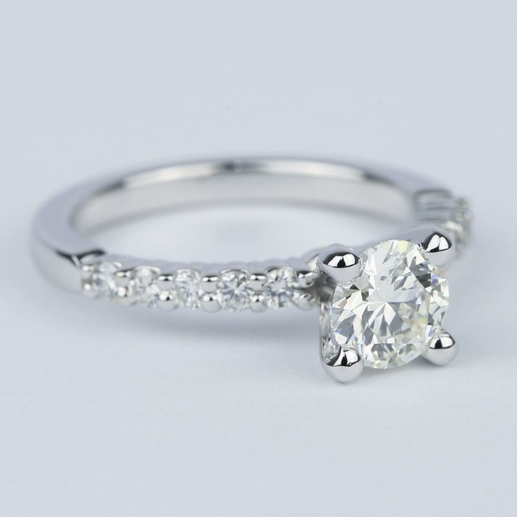 Shared-Prong Pave Diamond Engagement Ring (.70 Carat)