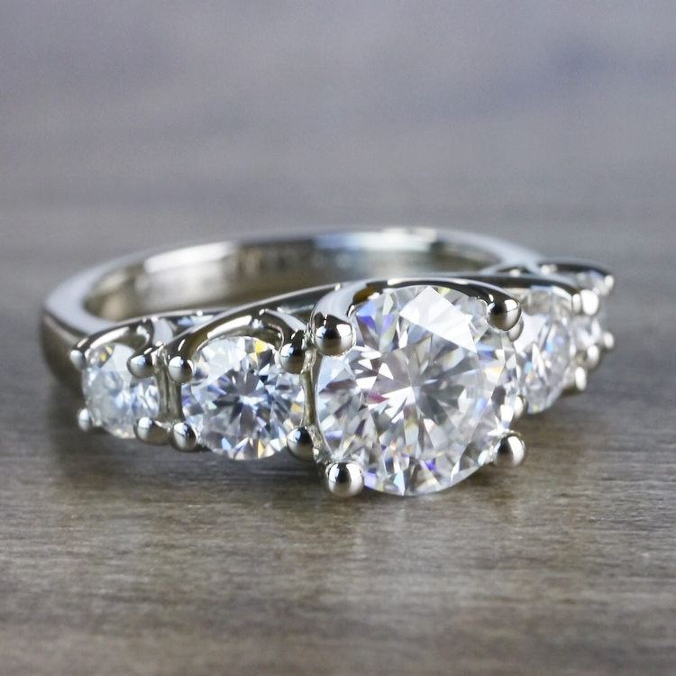 Five Stone Forever One Moissanite Diamond Engagement Ring