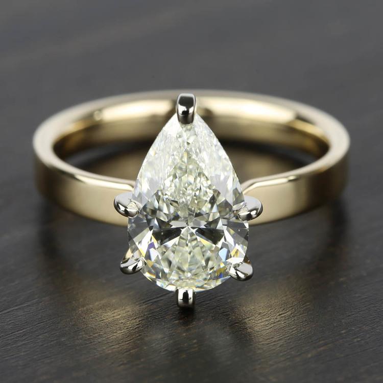 2 Carat Pear Diamond in Solitaire Gold 