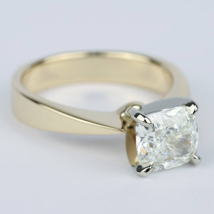 Flat-Taper Cushion Diamond Engagement Ring (2 Carat)