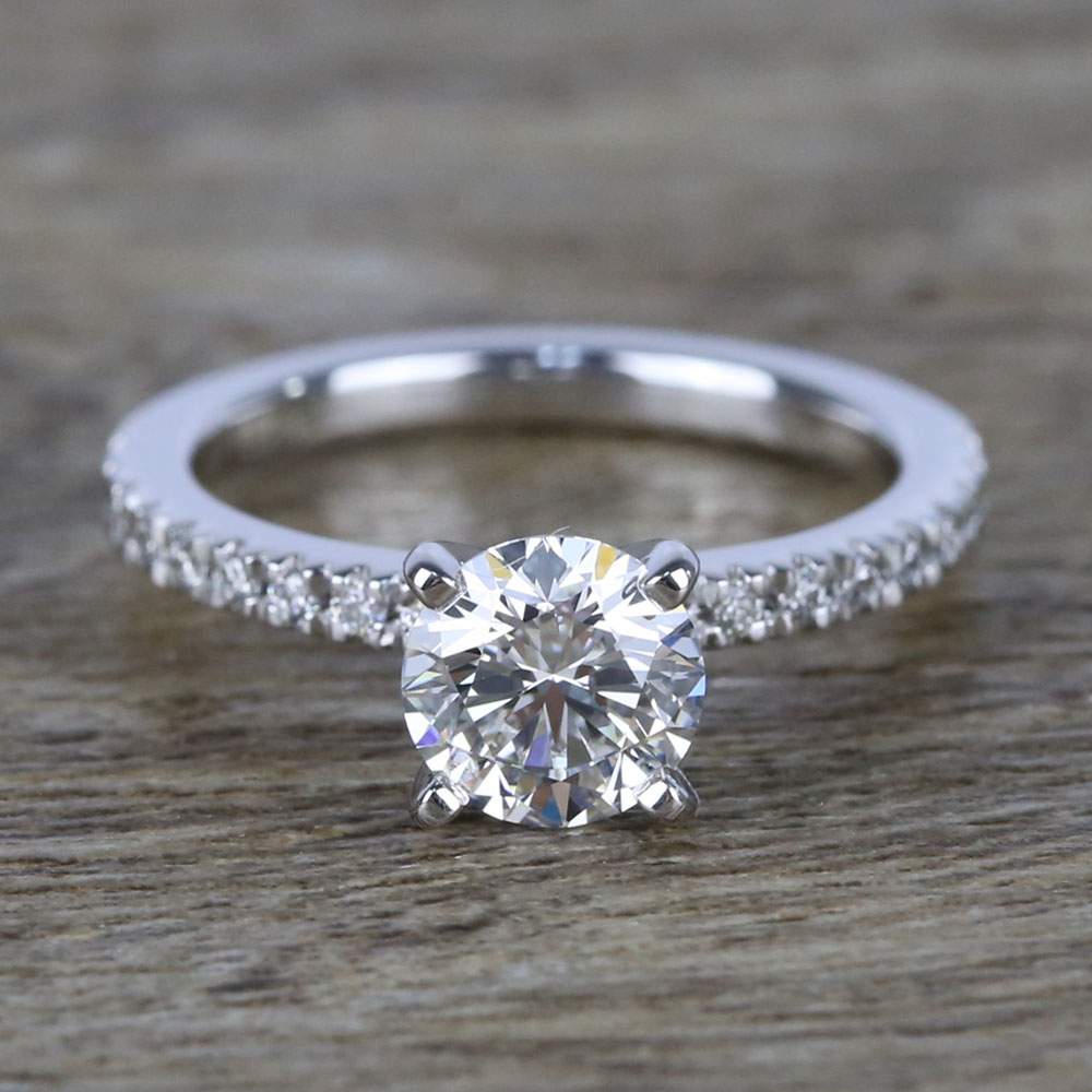 1 Carat Near Flawless Diamond Ring In White Gold