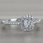 Floating Halo Cushion Cut Diamond Engagement Ring