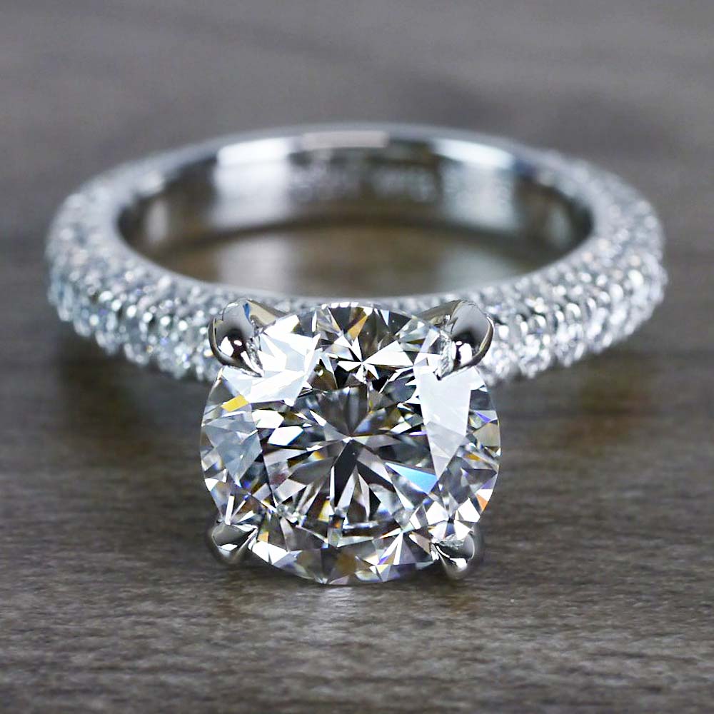 1.6 Ct. Radiant Cut Natural Diamond 3 Stone Trillion Diamond Engagement Ring  (GIA Certified) | Diamond Mansion