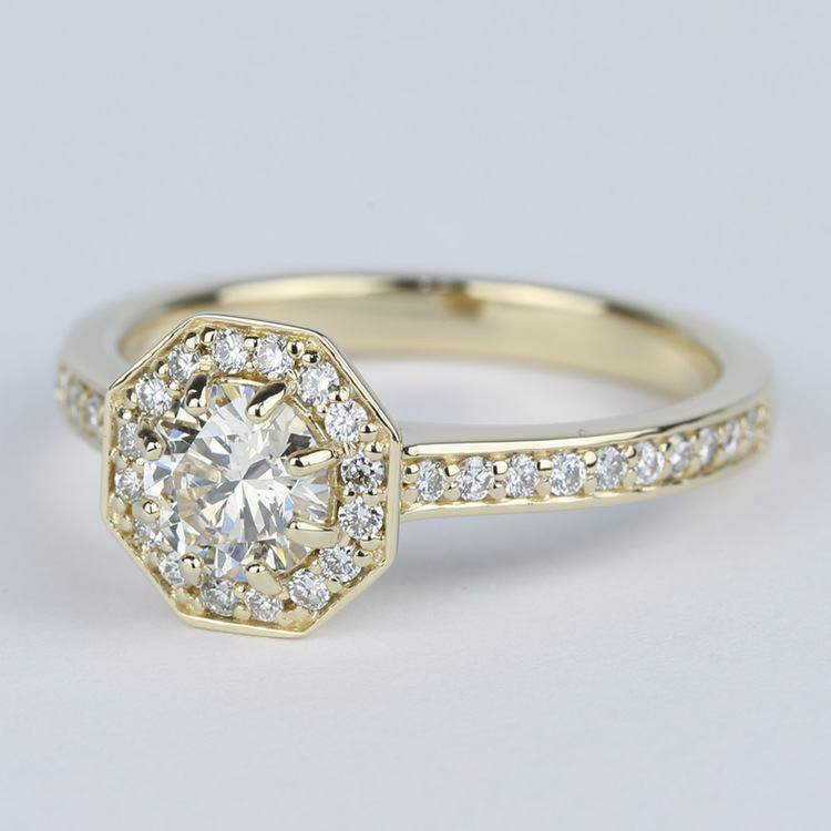 Octagon Halo Diamond Engagement Ring (0.80 ct.)