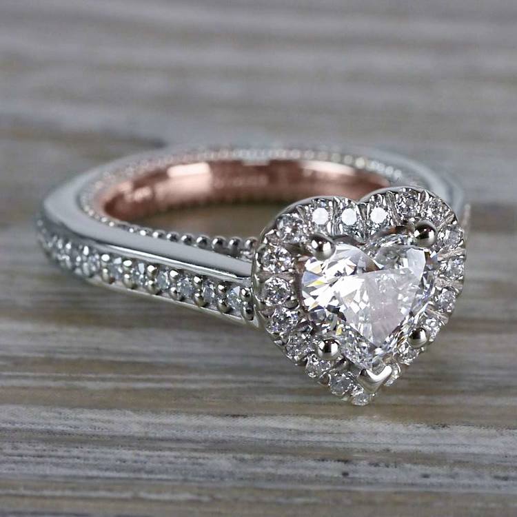 Heavenly Halo Heart Shaped Diamond Ring 