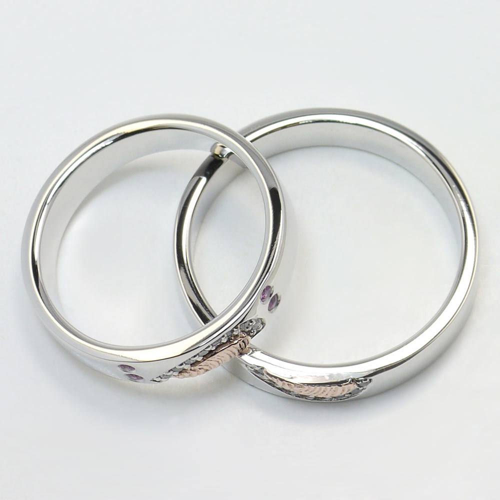 Matching Half Heart Rings In Platinum