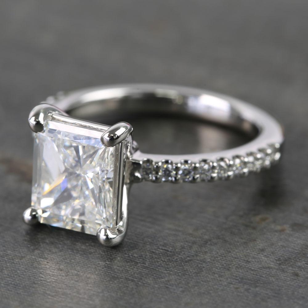 2 Carat Ideal Radiant Cut Diamond Ring In Platinum