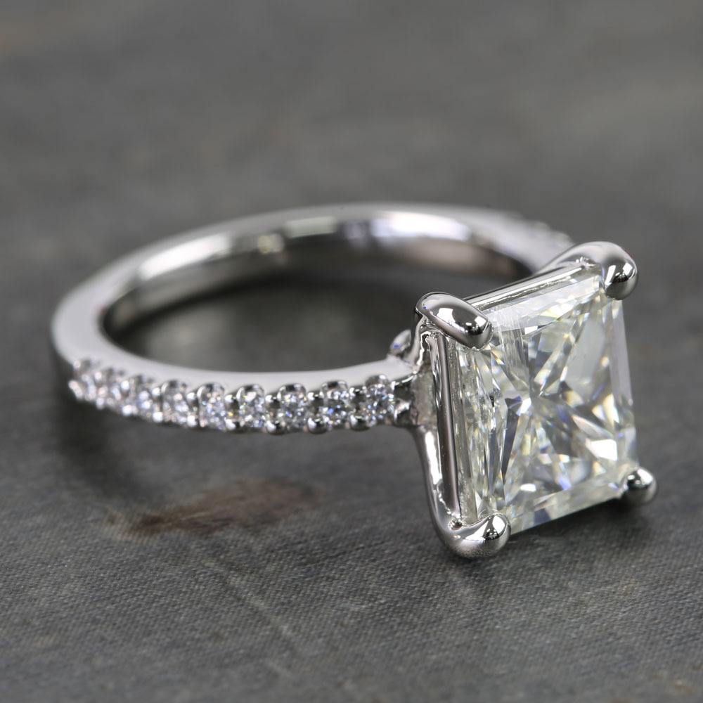 2 Carat Ideal Radiant Cut Diamond Ring In Platinum