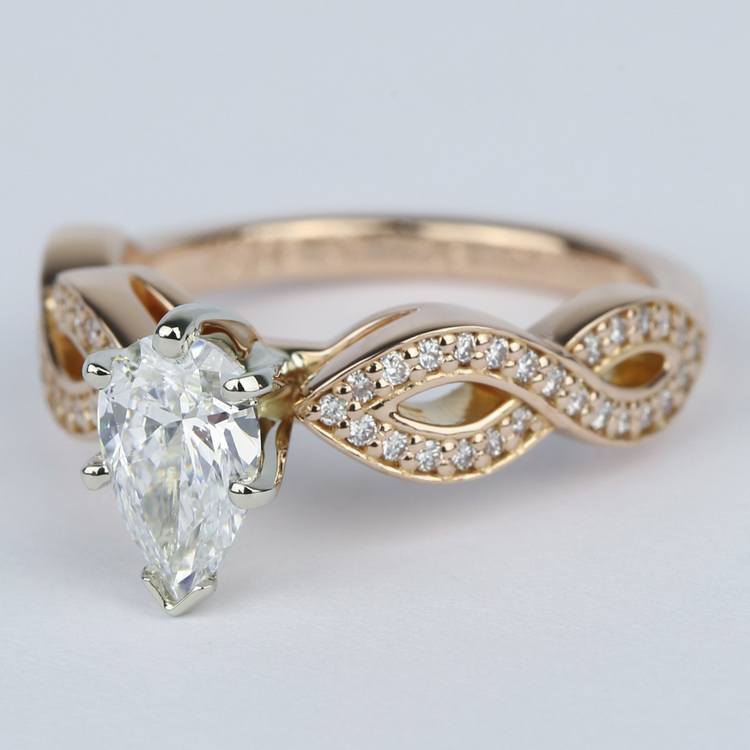 Infinity Twist Cathedral 0 91 Carat Pear Diamond Engagement Ring 2 
