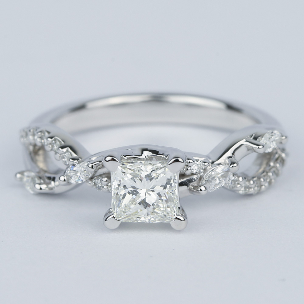 Ivy Diamond Engagement Ring With Princess Diamond