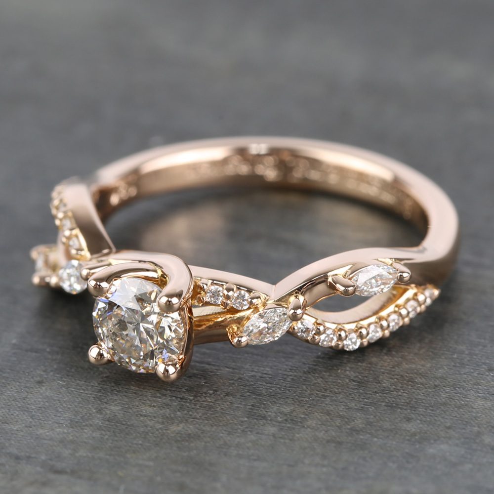 Rose Gold Twisted Vine Engagement Ring (0.5 Carat)