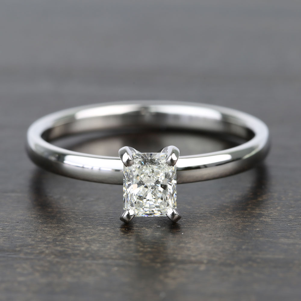 Near-Flawless 0.80 Carat Radiant Solitaire Diamond Engagement Ring