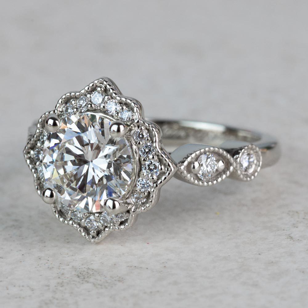 NEW! 2.08 Carat Diamond Antique Fairytale Inspired Engagement Ring