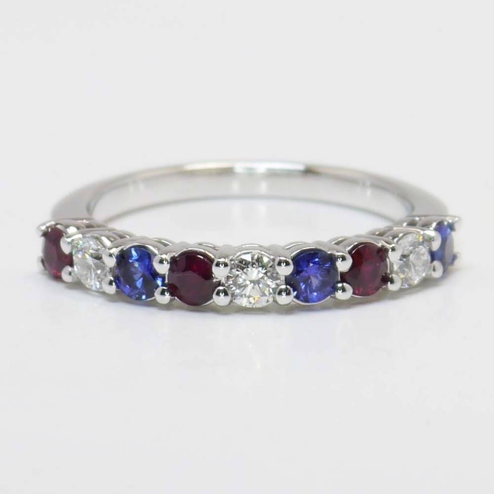 red and blue diamond ring