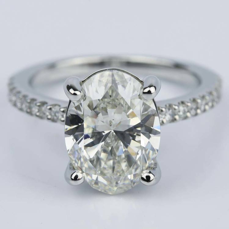 3 Carat Oval Cut Diamond Engagement Ring In Platinum