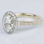 Two Tone Oval Engagement Ring In White And Yellow Gold