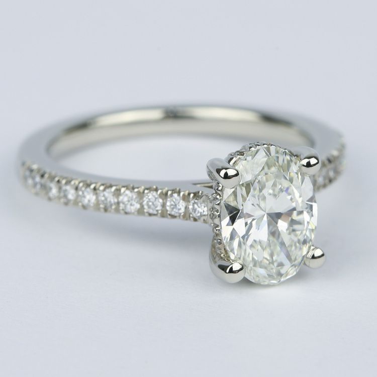 Oval Micro-Pave Engagement Ring with Diamond Gallery (1.20 ct.)