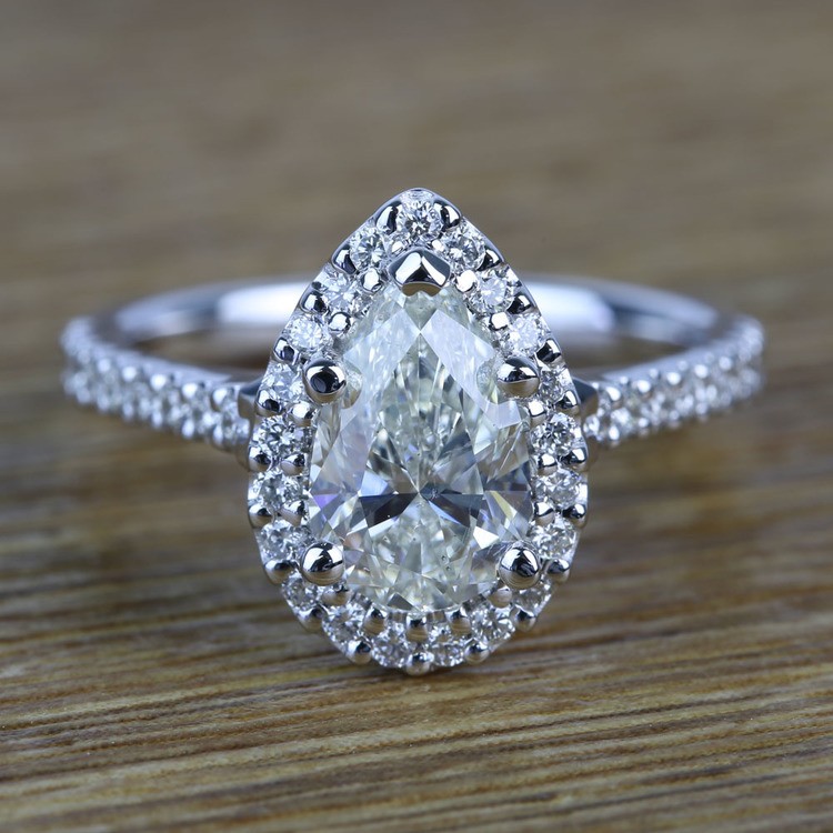 Carat Pear Halo Diamond Engagement Ring