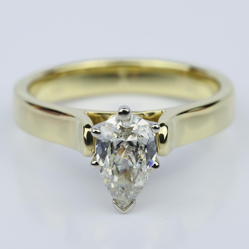 Contour Setting Engagement Ring With Pear Shaped Diamond