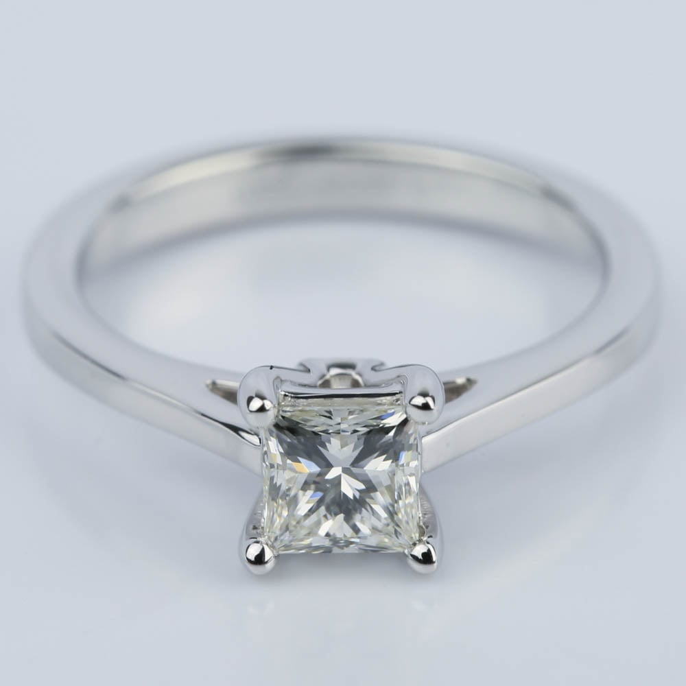 Princess Cut Diamond Cathedral Setting Engagement Ring