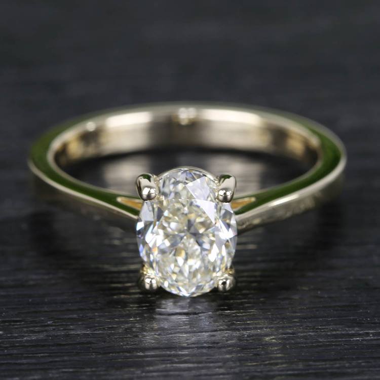 1.50 Carat Oval Diamond Cathedral Engagement Ring