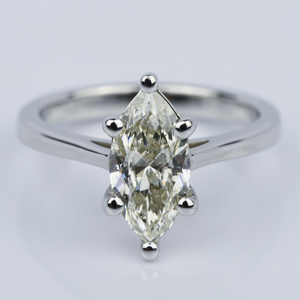 Petite Cathedral Marquise Diamond Engagement Ring (1.41 ct.)