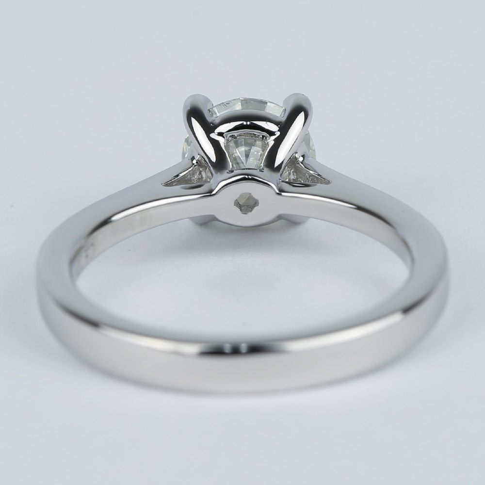 Petite Cathedral Solitaire Diamond Engagement Ring (1.20 Carat)