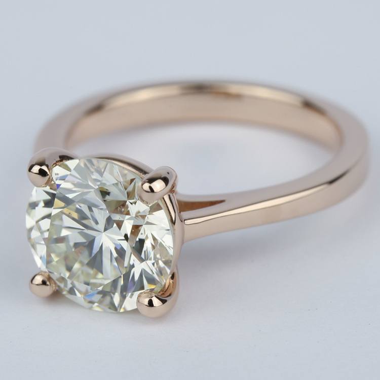 Petite Diamond Engagement Ring in Rose Gold (3.50 Carat)