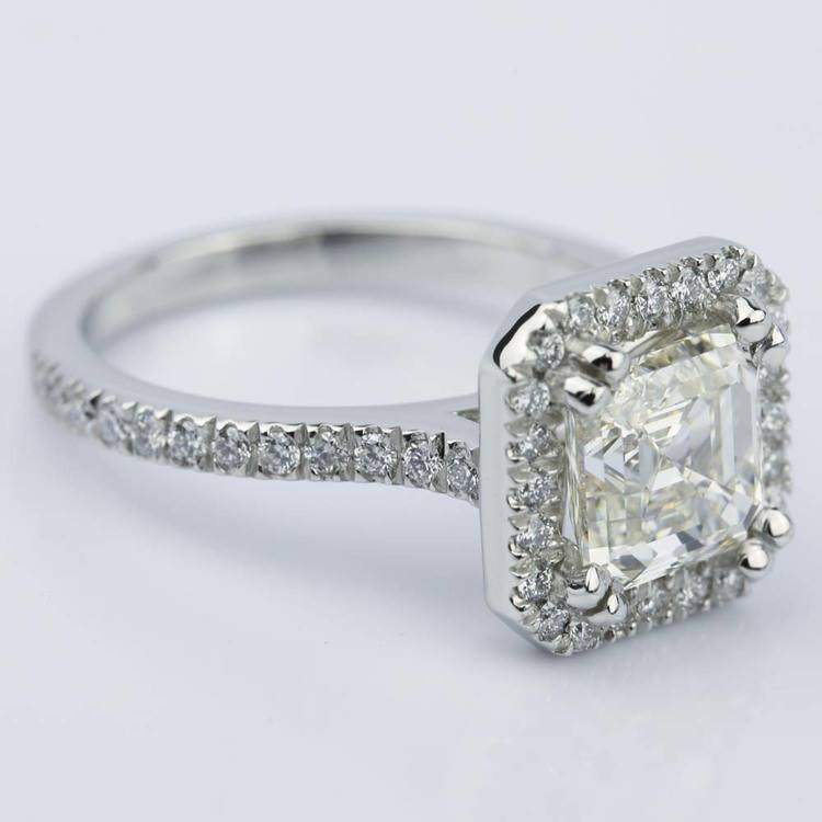 Petite Halo 2.51 Carat Asscher Diamond Engagement Ring