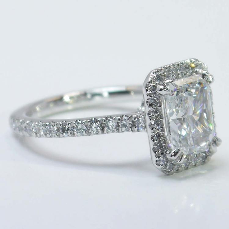 2 Carat Radiant Diamond with Petite Halo Ring