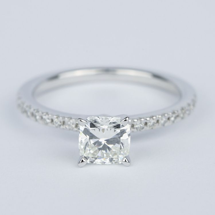 Cushion Diamond Engagement Ring with Petite Pave (1 Carat)