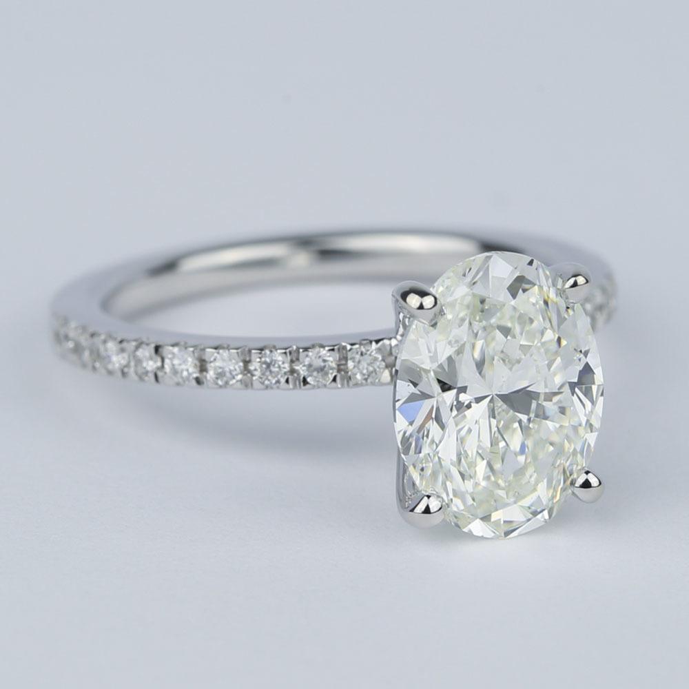 Pave Oval-Cut Diamond Engagement Ring (2 Carat)