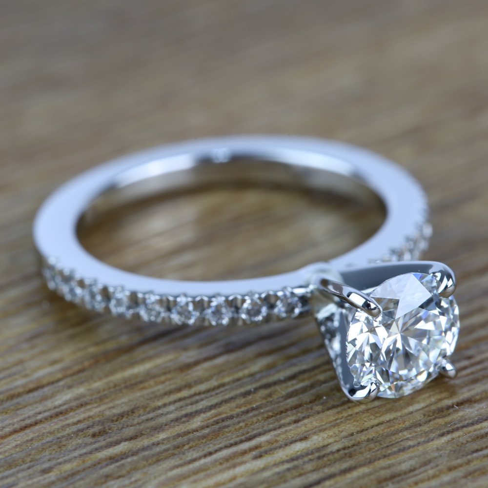 Petite Pave Diamond Ring (0.95 Carat)