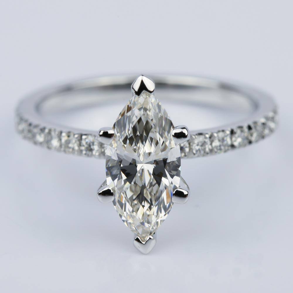 Marquise Cut Pave Diamond Engagement Ring