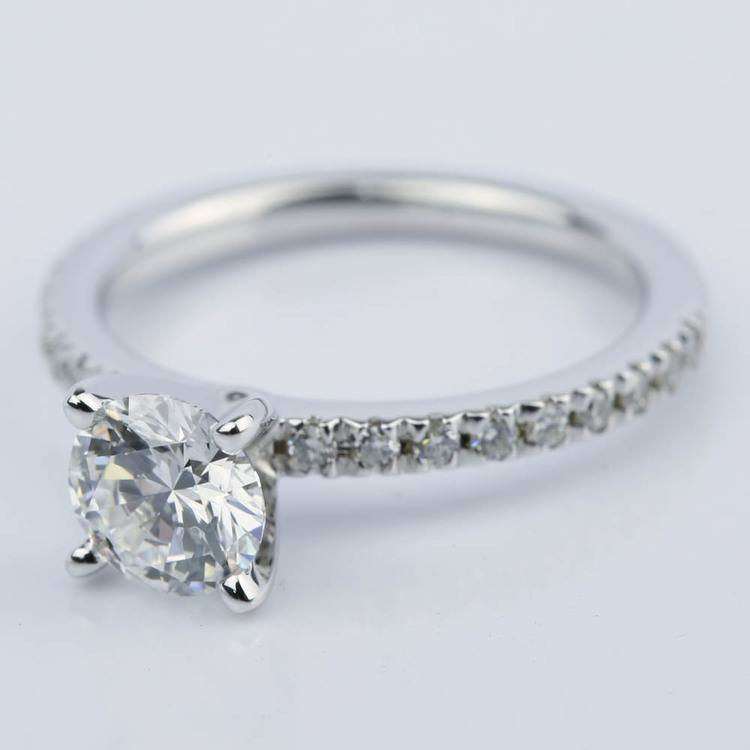 Super Ideal Cut Diamond Engagement Ring In White Gold