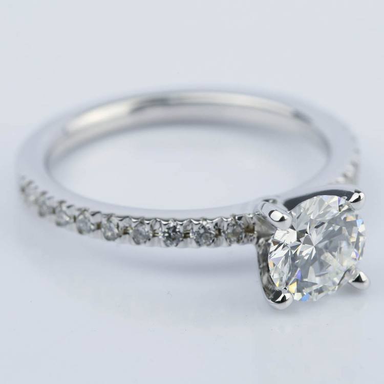 Super Ideal Cut Diamond Engagement Ring In White Gold