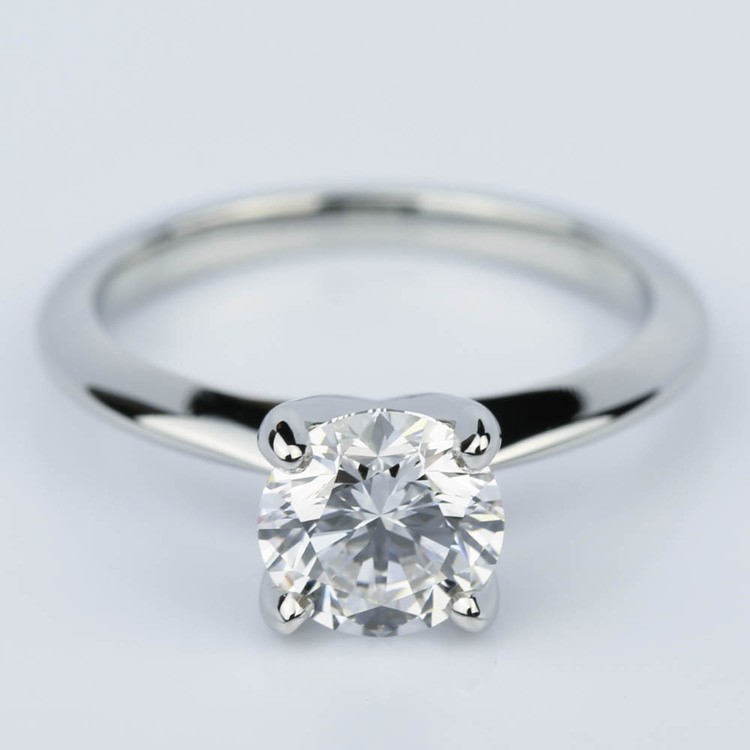 Knife Edge Solitaire Engagement Ring In Platinum 130 Ct