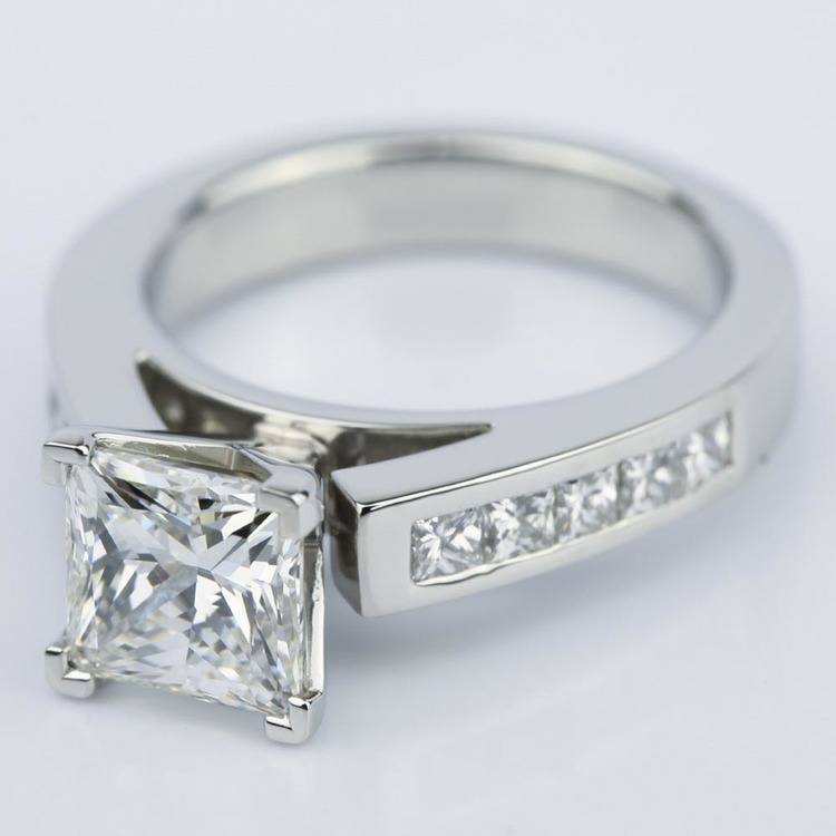 Princess Cut Diamond Channel Engagement Ring (1.50 Carat)