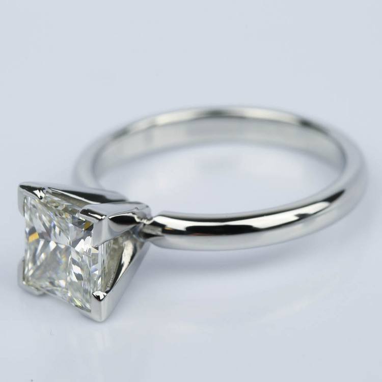 Princess Solitaire Diamond Engagement Ring in Platinum (2 Carat)