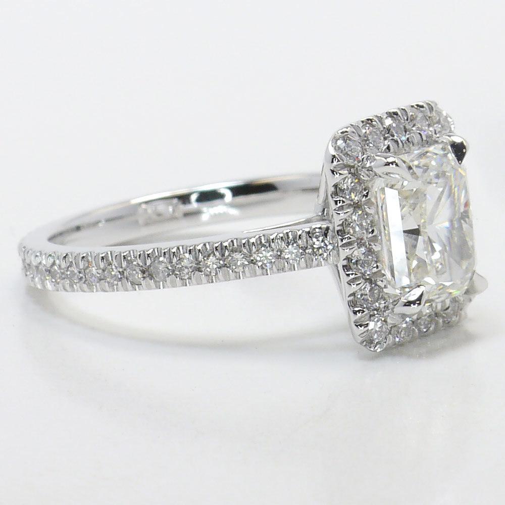 Two Carat Radiant Cut Halo Diamond Engagement Ring (1.91 Ct)