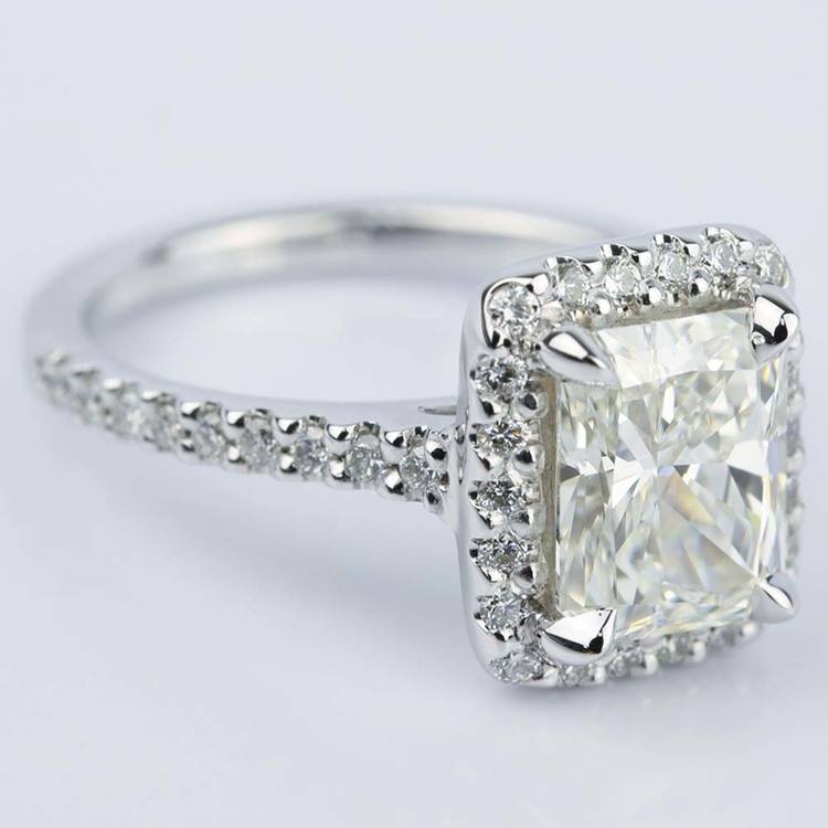 Radiant Shape Diamond Halo Engagement Ring (2.50 Carat)