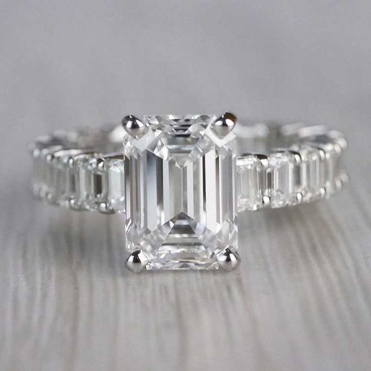 Excellent Eternity Inspired Emerald Cut Diamond Ring