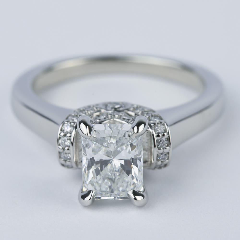 Ribbon Diamond Engagement Ring with Radiant Cut Diamond (1.21 ct.)